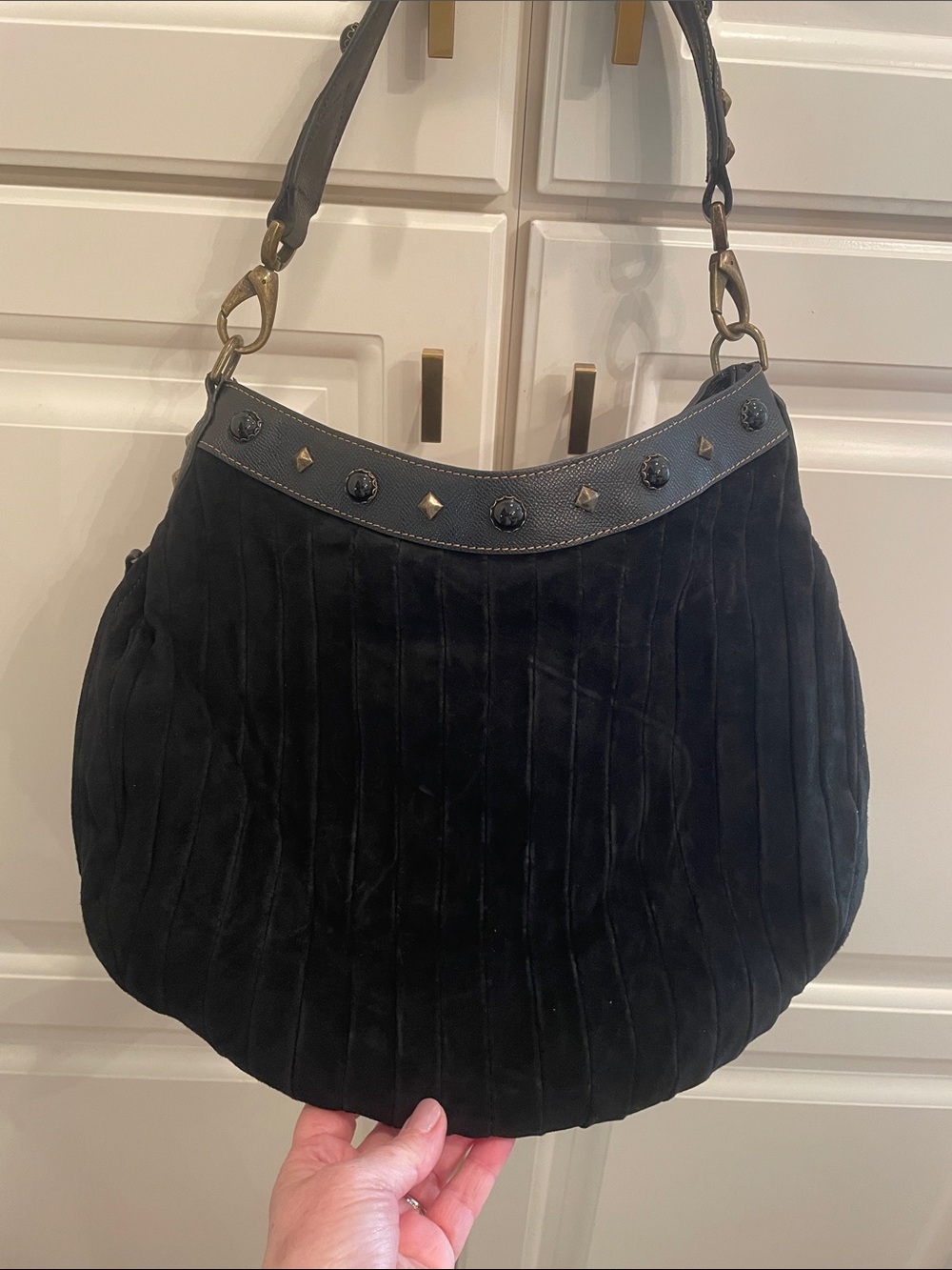 Eric Javitz NWOT black velvet jeweled bag